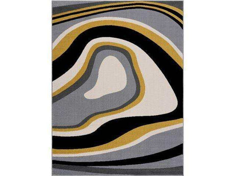 Crystal Yellow/Cream Modern Geometric Indoor Non Slip Area Rugs - Ornate Home
