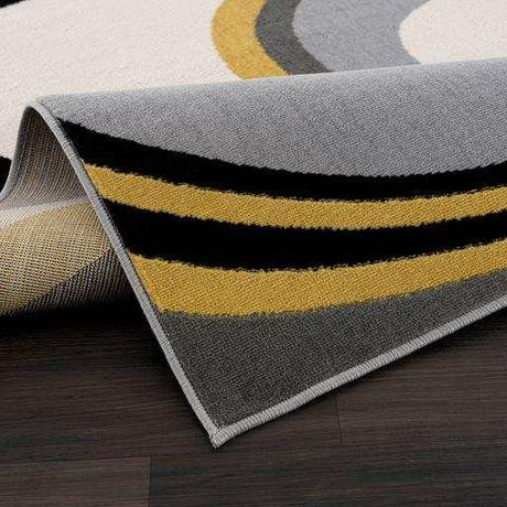 Crystal Yellow/Cream Modern Geometric Indoor Non Slip Area Rugs - Ornate Home