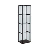 Cyclamen Black & Clear 4 Shelf Glass Curio Cabinet - Ornate Home
