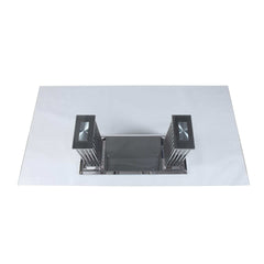 Cyrene Clear Tempered Glass & Stainless Steel Dining Table - Ornate Home