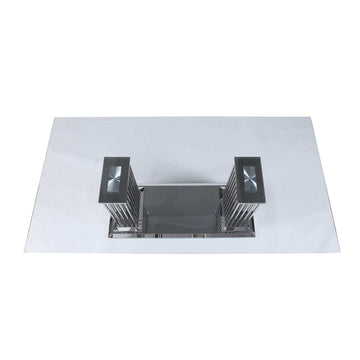 Cyrene Clear Tempered Glass & Stainless Steel Dining Table - Ornate Home