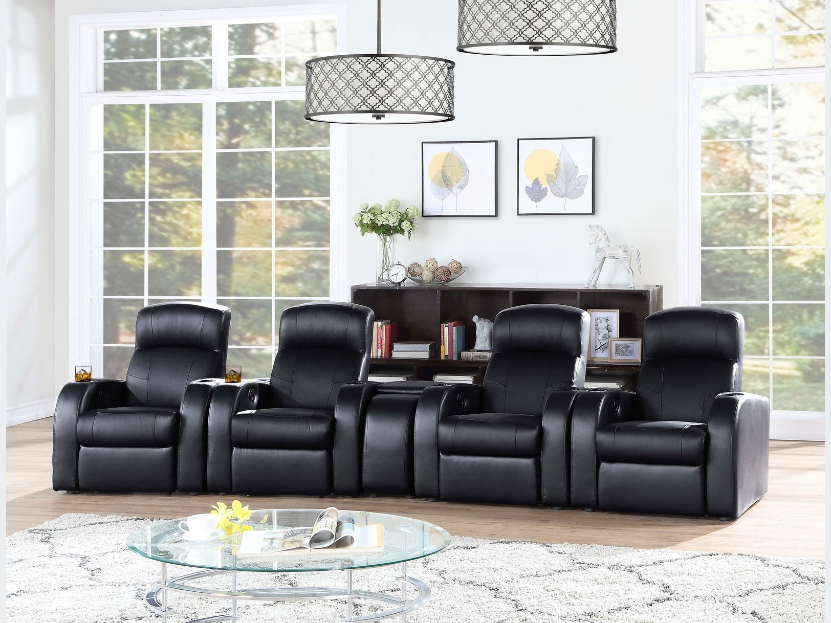 Cyrus Black 5 Pc Theater Seating (4R) - Ornate Home