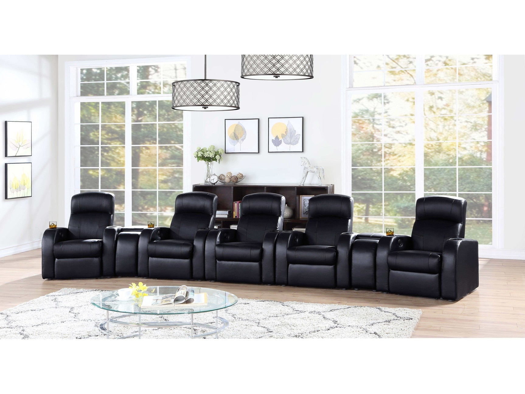 Cyrus Black 7 Pc Theater Seating (5R) - Ornate Home