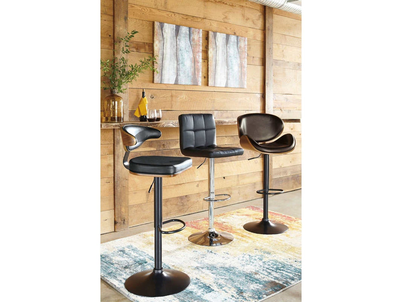 Bellatier Faux Leather Adjustable Height Bar Stools - Ornate Home