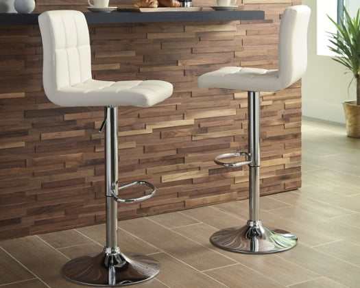Bellatier Faux Leather Adjustable Height Bar Stools - Ornate Home