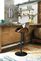 Bellatier Faux Leather Adjustable Height Bar Stools - Ornate Home