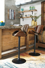 Bellatier Faux Leather Adjustable Height Bar Stools - Ornate Home