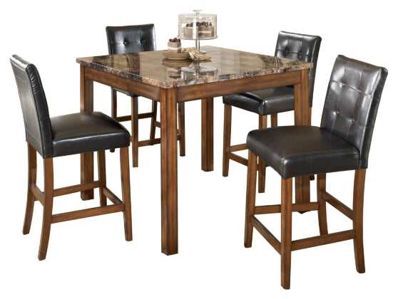 Theo Warm Brown Counter Height Dining Room Set / 5pc