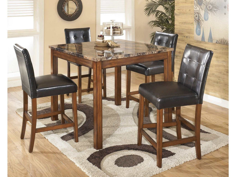 Theo Warm Brown Counter Height Dining Room Set / 5pc