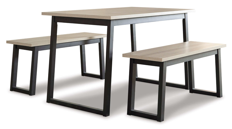 Waylowe Dining Table & Benches (Set of 3)