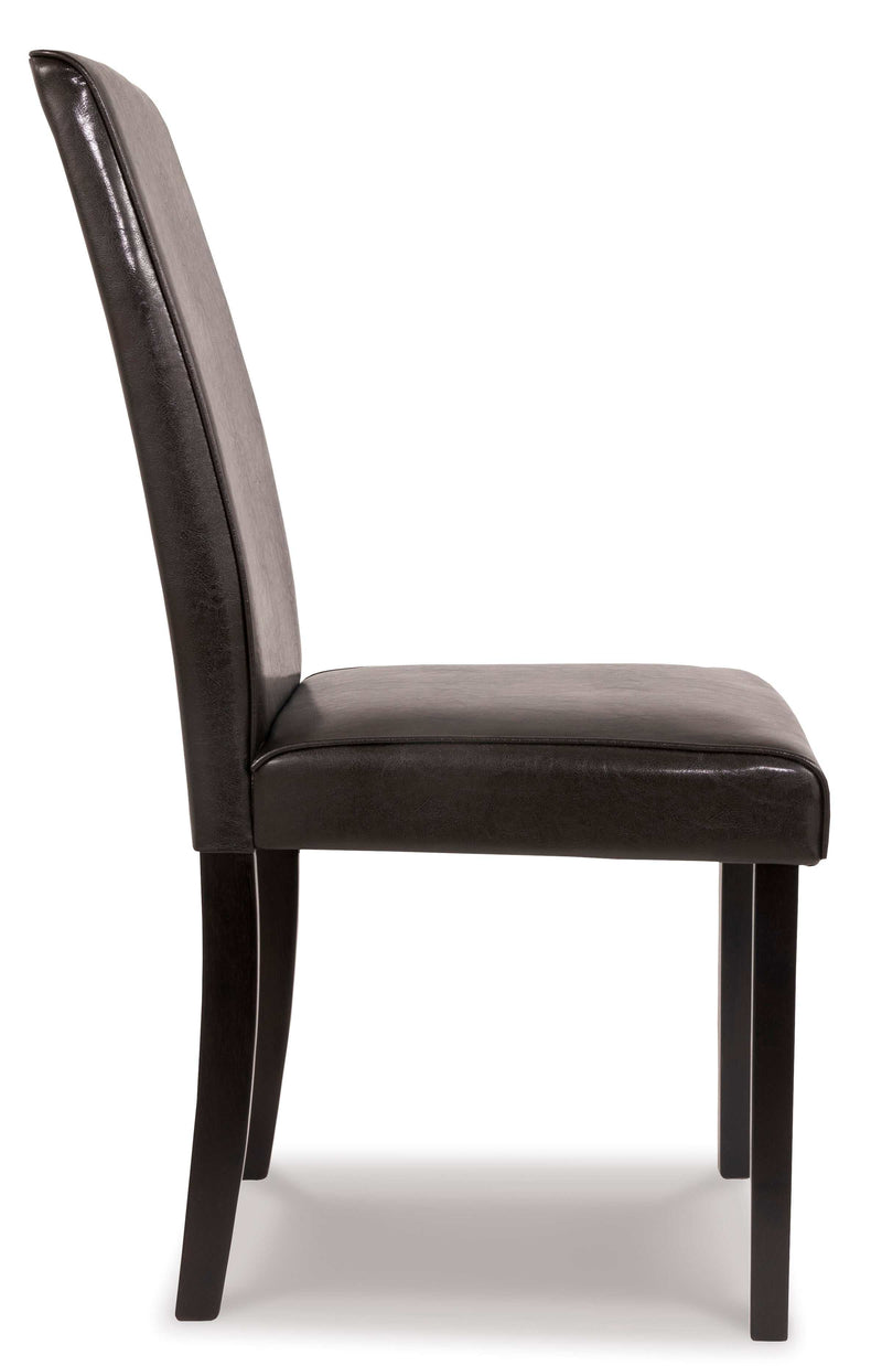 Kimonte Dark Brown Faux Leather Dining Chair (Set of 2) - Ornate Home