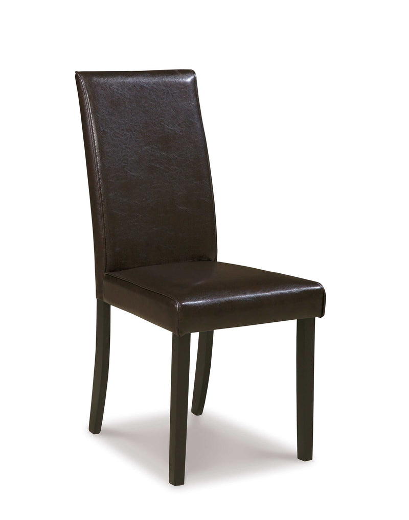 Kimonte Dark Brown Faux Leather Dining Chair (Set of 2) - Ornate Home