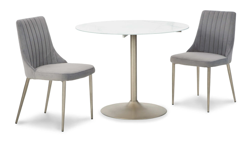 Barchoni Gray Velvet Dining Chair (Set of 2) - Ornate Home