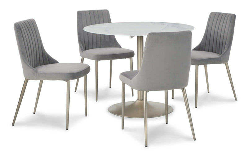 Barchoni Gray Velvet Dining Chair (Set of 2) - Ornate Home