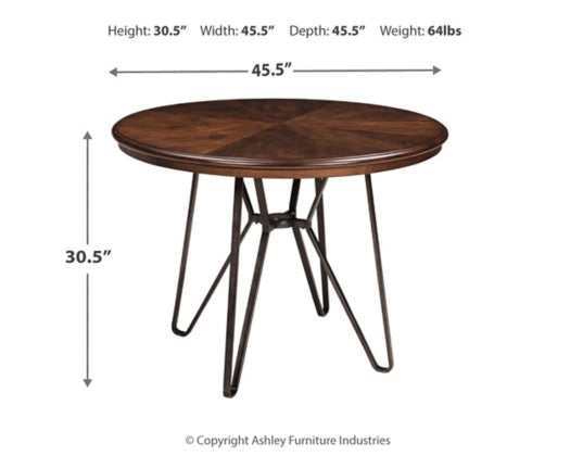 Centiar Two-tone Brown Round Dining Table - Ornate Home