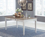 Skempton White/Light Brown Dining Table w/ Storage - Ornate Home