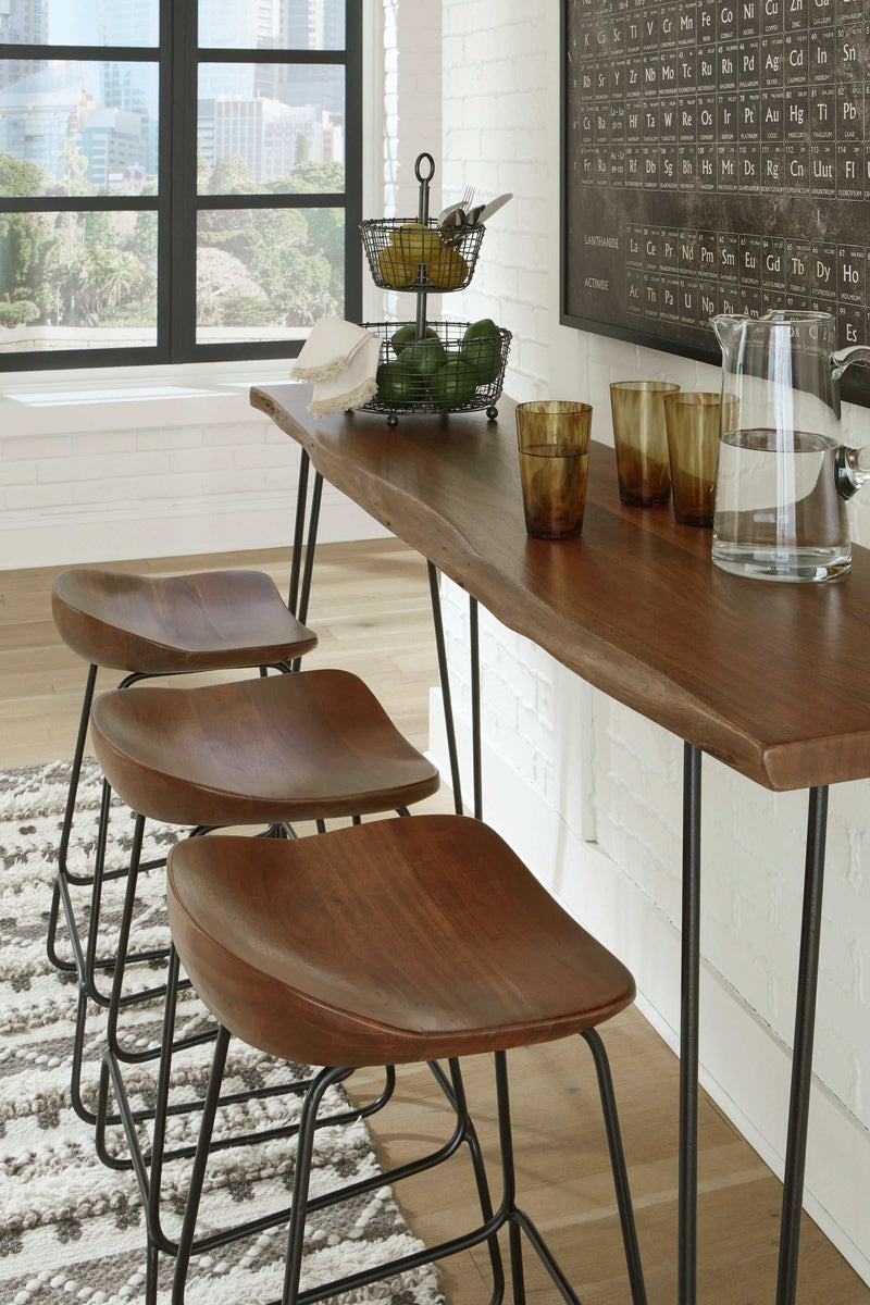 Wilinruck Brown & Black Counter Height Stool (Set of 3) - Ornate Home