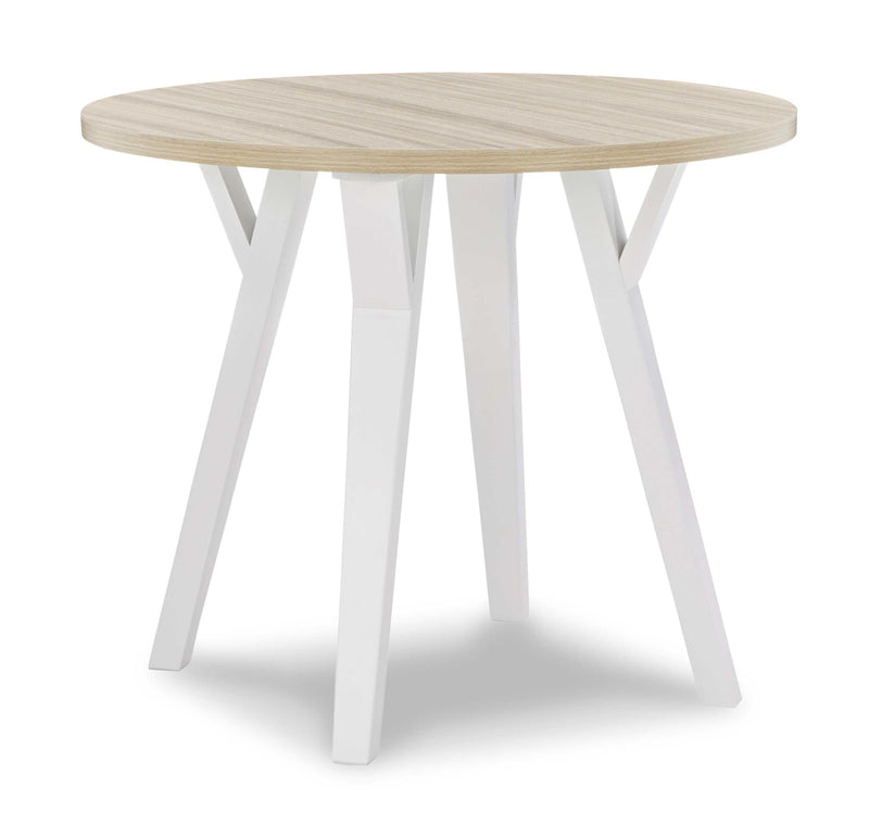 Grannen White & Natural Round Dining Table - Ornate Home