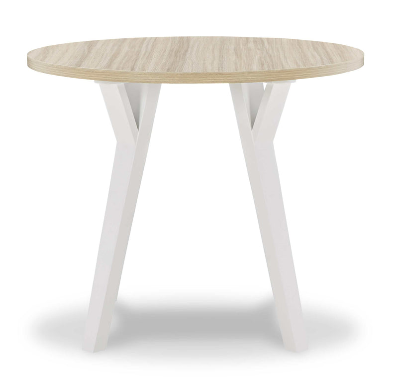 Grannen White & Natural Round Dining Table - Ornate Home