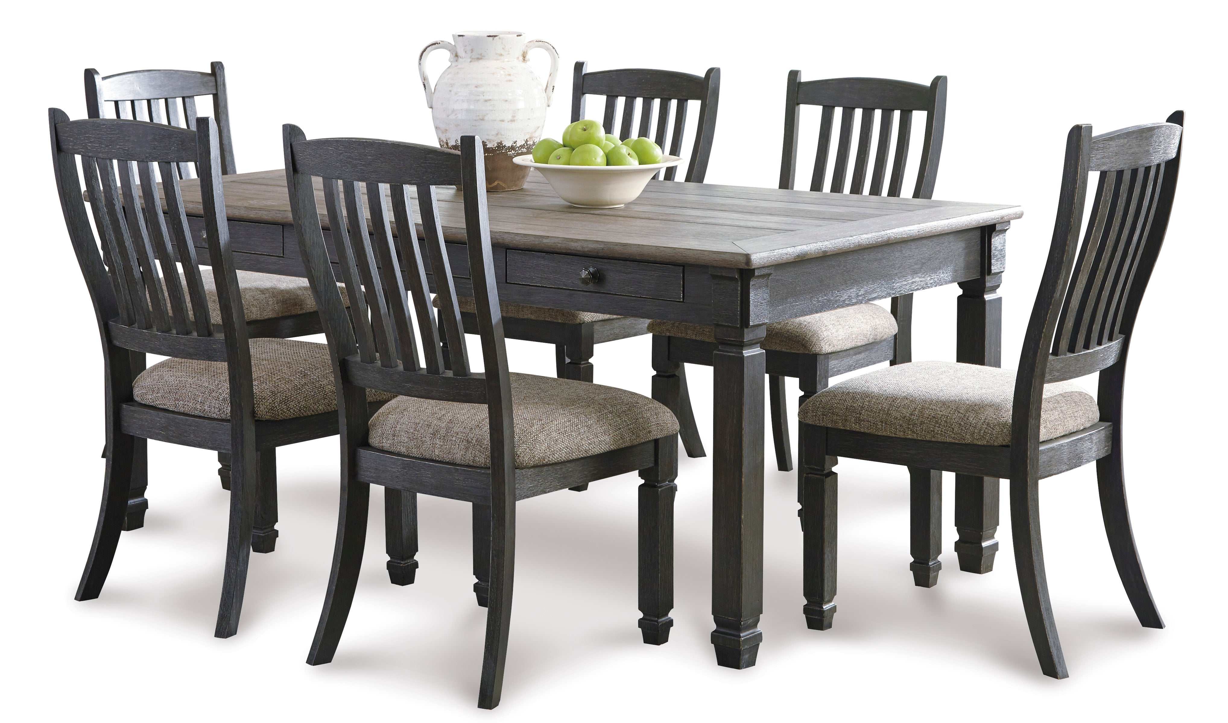 Tyler Creek Black & Gray Dining Room Set / 7pc - Ornate Home