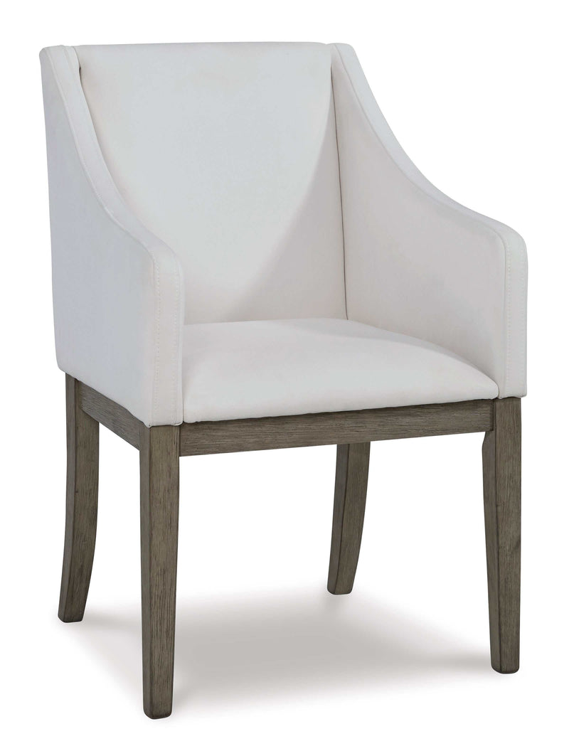 Anibecca Gray & Off White Dining Armchair (Set of 2) - Ornate Home