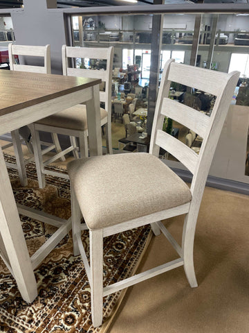 Skempton White/Light Brown Counter Height Dining Room Set / 5pc - Ornate Home