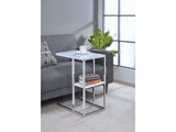 Daisy Chrome & White Accent Table - Ornate Home