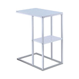 Daisy Chrome & White Accent Table - Ornate Home