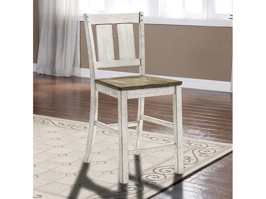 Dakota Antique White/Ash Brown Counter Height Chair (Set of 2) - Ornate Home