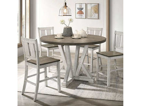 Dakota Antique White/Ash Brown Counter Height Table, A. White/Ash Brown - Ornate Home