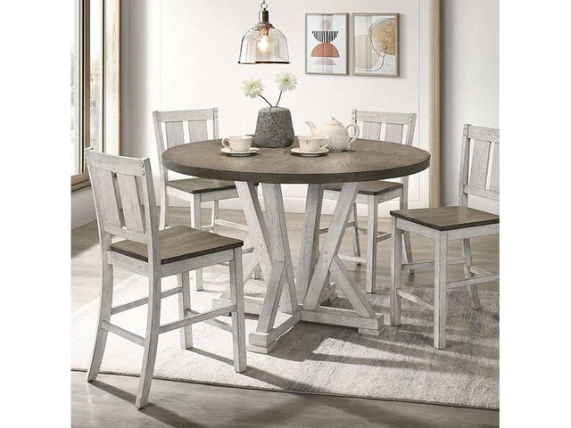 Dakota Antique White/Ash Brown Counter Height Table, A. White/Ash Brown - Ornate Home