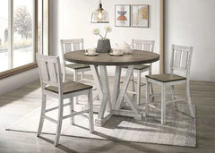 Dakota Antique White/Ash Brown Counter Height Table, A. White/Ash Brown - Ornate Home
