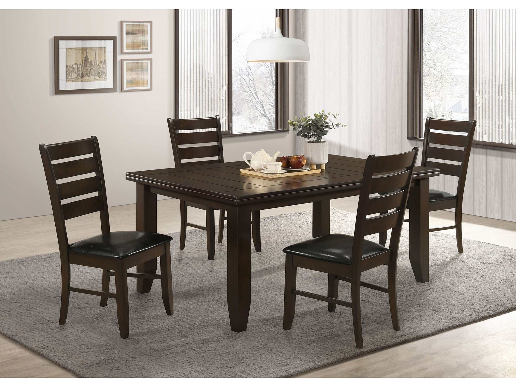 Dalila Cappuccino / Black 5 Pc Dining Set - Ornate Home
