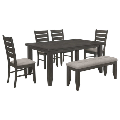 Dalila Dark Grey / Grey 6 Pc Dining Set - Ornate Home