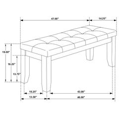Dalila Dark Grey / Grey Bench - Ornate Home