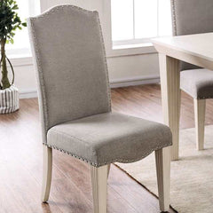 Daniella Antique White/Gray Side Chair (Set of 2) - Ornate Home