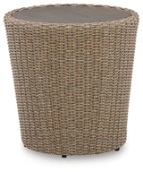 Danson Beige Outdoor End Table - Ornate Home