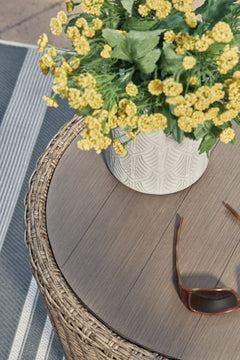 Danson Beige Outdoor End Table - Ornate Home
