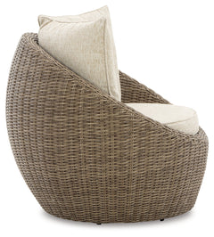Danson Beige Outdoor Swivel Lounge Chair w/ Cushion (Set of 2) - Ornate Home