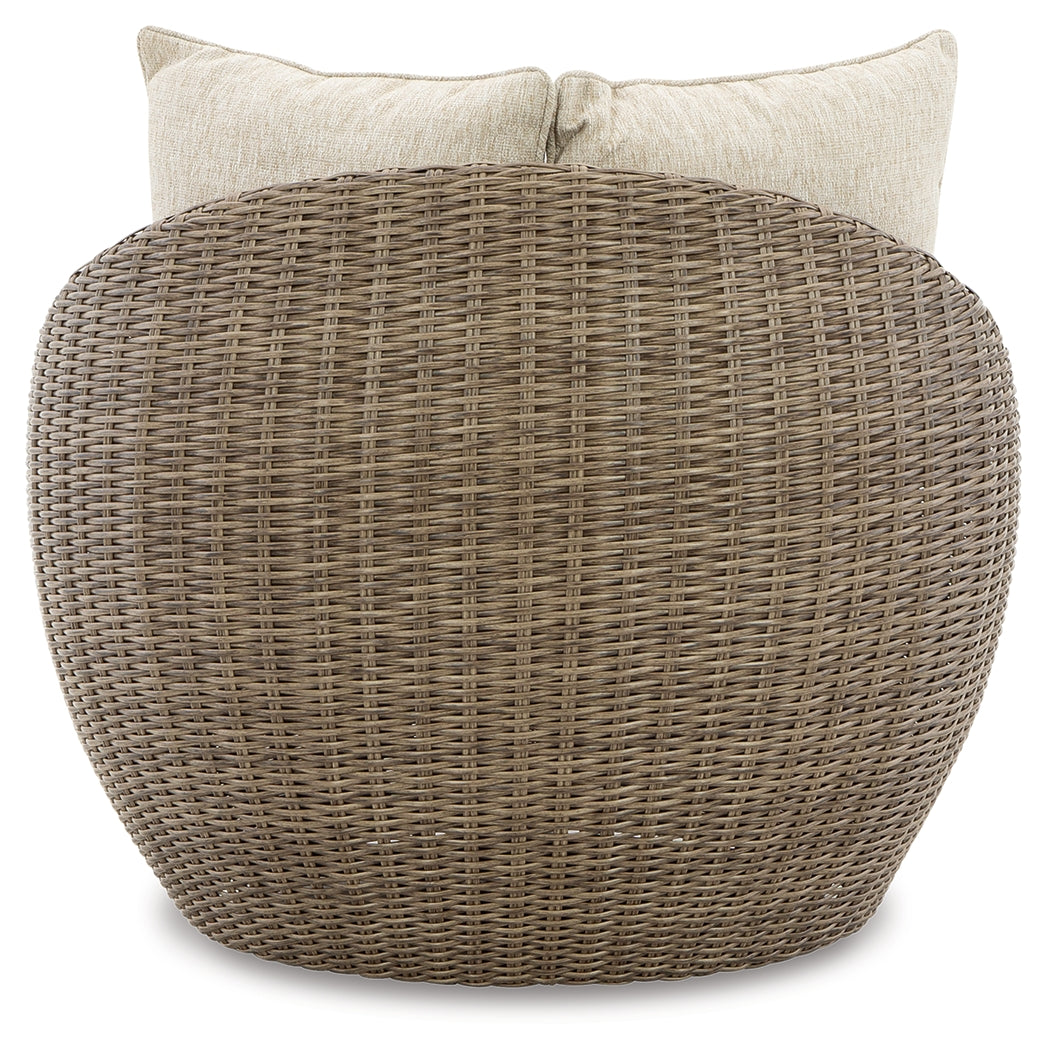 Danson Beige Outdoor Swivel Lounge Chair w/ Cushion (Set of 2) - Ornate Home