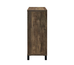 Danyal Rustic Oak Bar Cabinet w/ Sliding Door - Ornate Home