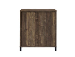 Danyal Rustic Oak Bar Cabinet w/ Sliding Door - Ornate Home