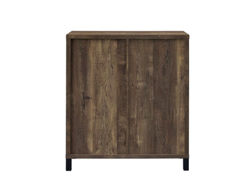 Danyal Rustic Oak Bar Cabinet w/ Sliding Door - Ornate Home