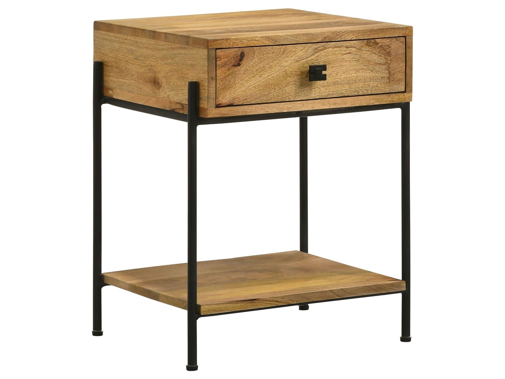 Declan Natural Mango / Black Side Table - Ornate Home