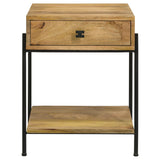 Declan Natural Mango / Black Side Table - Ornate Home