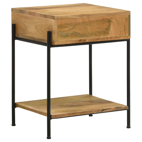 Declan Natural Mango / Black Side Table - Ornate Home