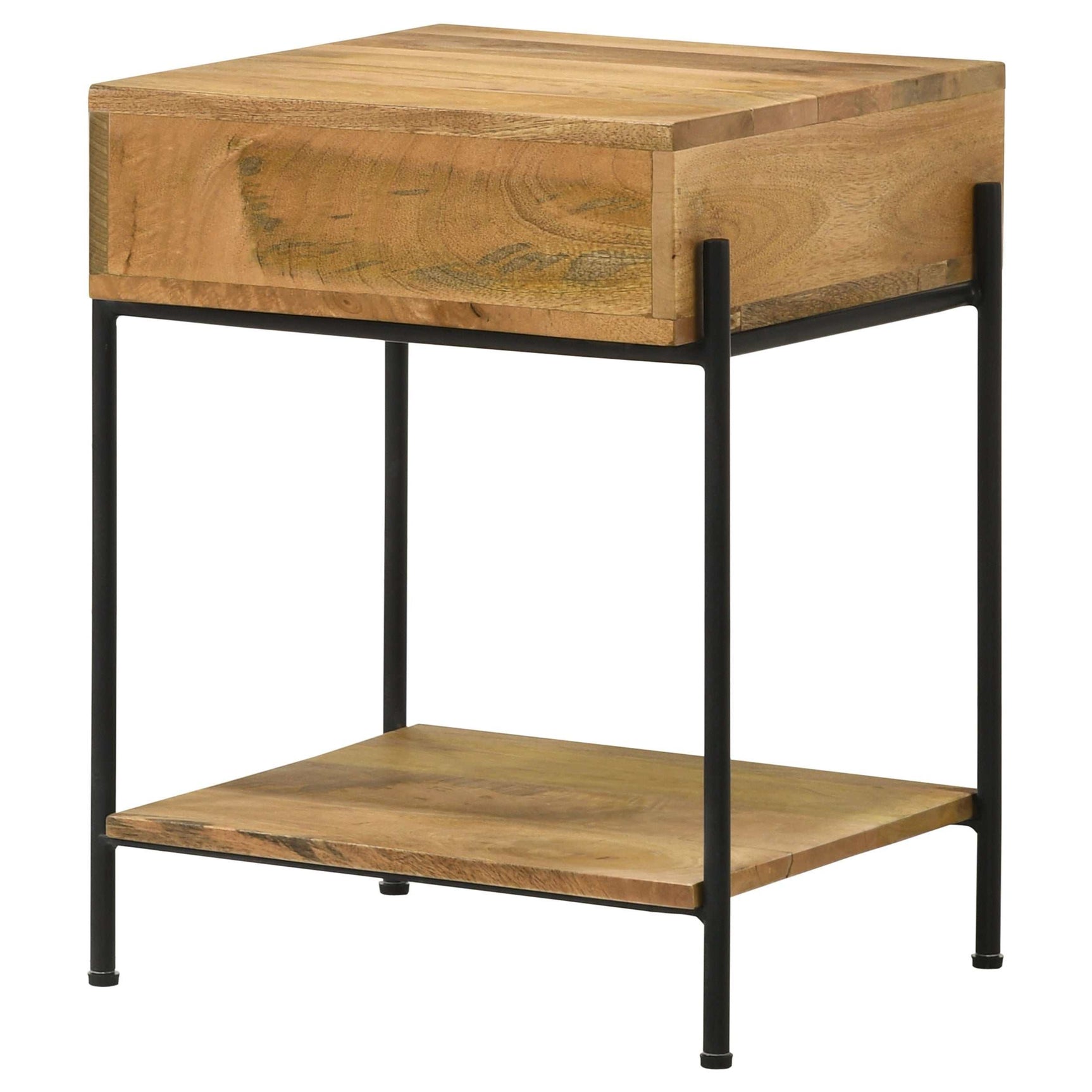 Declan Natural Mango / Black Side Table - Ornate Home