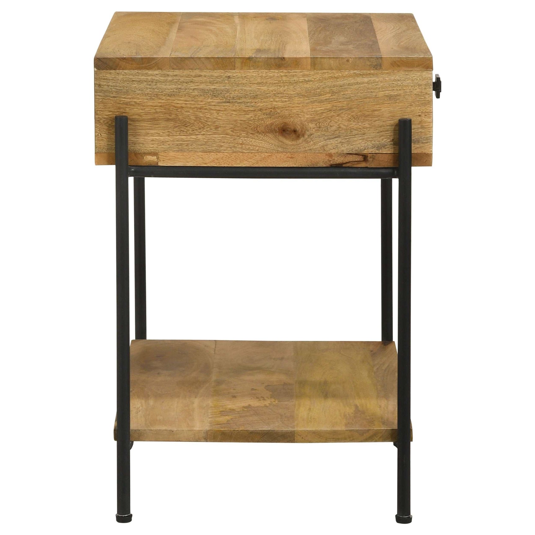 Declan Natural Mango / Black Side Table - Ornate Home