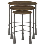 Deja Natural / Gunmetal 3 Pc Nesting Table - Ornate Home