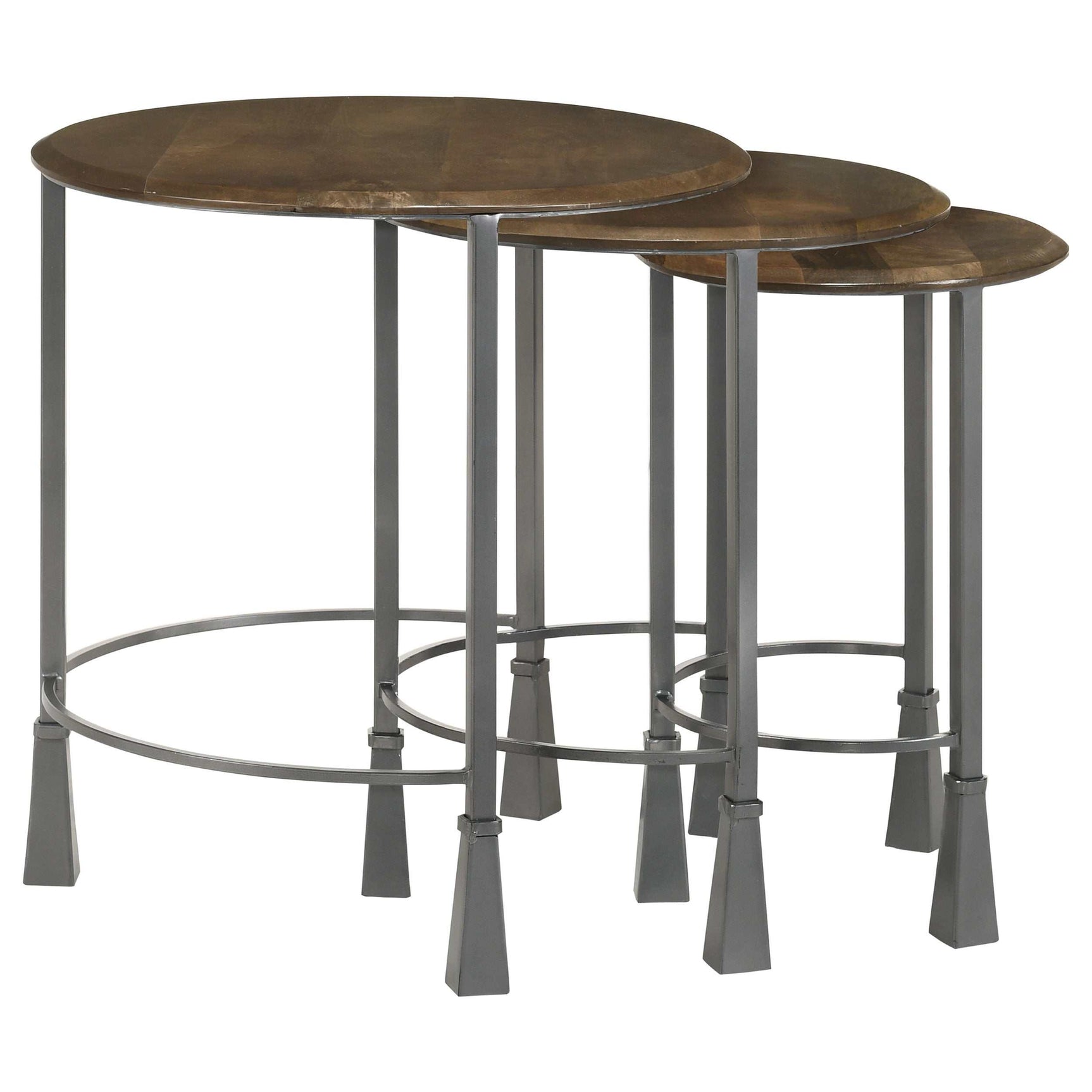 Deja Natural / Gunmetal 3 Pc Nesting Table - Ornate Home